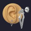 V-shaped pendant earrings
