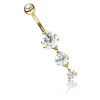 GOLD-PLATED JEWEL WITH THREE CUBIC ZIRCONIA
