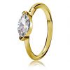 GOLD PLATED CLICKER HOOP WITH MARQUISE CRYSTAL