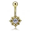 GOLD PLATED NAVEL BUTTON JEWEL WITH CRYSTAL