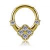 GOLD-PLATED CLICKER RING WITH DIAMOND-SHAPED PREMIUM ZIRCONIA