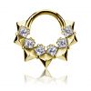 GOLD-PLATED CLICKER RING WITH SQUARE CRYSTALS
