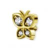 GOLD BUTTERFLY FOR PIERCING WITH INTERNAL THREAD