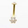 VERGOLDETES CHRISTINA-PIERCING MIT KRISTALLBLUME