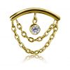 GOLD-PLATED FLAT-HELIX REPLACEMENT WITH CHAINS AND CRYSTAL