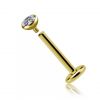 LABRET CON RICAMBIO PLACCATO ORO CON CRISTALLO BIANCO
