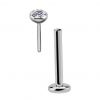 Fadenloses Labret mit Zirkonia-Kristall