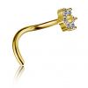 GOLD NOSE JEWEL WITH CRYSTALS FLOWER