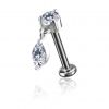 LABRET SENZA FILETTATURA CON RICAMBIO PREMIUM CUBIC ZIRCONIA E PENDENTE A GOCCIA