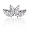 REPLACEMENT PIERCING WITH FOUR LEAVES OF MARQUISE CUT CRYSTALS