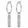 HOOP EARRINGS WITH CRYSTAL CYLINDERS