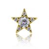Golden earrings with stars and crystals