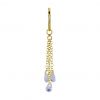 Pendiente dorado y charm con cadenas y cristales de zirconias