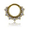 TRIBAL SOLID GOLD CLICKER JEWEL WITH CRYSTALS