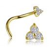 SOLID GOLD TRINITY NOSE JEWELRY