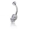 Hand-polished titanium navel jewel with crystals