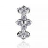 Piercing nombril ovale avec fleurs en cristal