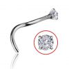 Nasenpiercing aus Platin und Diamant mit Griffe