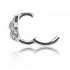 Piercing ovale pour nombril avec zircone cubique