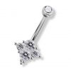 HAND-POLISHED NAVEL PIERCING WITH CRYSTALS