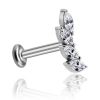 HELIX-PIERCING-SCHMUCK MIT VIER JUWELENBLÜTENBLÄTTERN