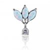 Piercing de rechange avec opale et pendentif en cristal