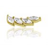 Gold piercing accessory with cubic zirconia diamonds