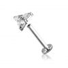 LABRET CON CRISTALLI BIANCHI A TRE PUNTE