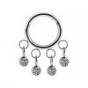 HAND-POLISHED CLICKER WITH FOUR DANGLING CRYSTALS
