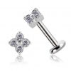 FLOWER THREADLESS EARRING WITH PREMIUM CUBIC ZIRCONIA