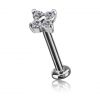 LABRET CON RICAMBIO A FORMA DI FIORE CON CUBIC ZIRCONIA