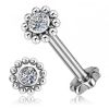 ORECCHINO A BASE A FIORE CON PREMIUM ZIRCONIA CON SFERE