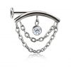 FLAT-HELIX JEWEL WITH CHAINS AND PREMIUM ZIRCONIA