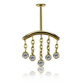 PIERCING PLACCATO ORO CON LABRET PER VERTICAL HELIX