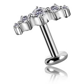 ARCH LABRET PIERCING WITH CRYSTALS