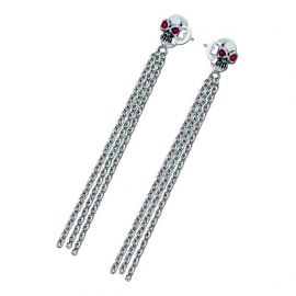 CHAIN AND SKULL EARRINGS
