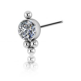 Remplacement bijou de piercing avec cristal de zirconia premium