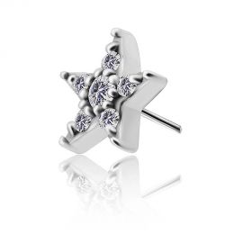 Ricambio gioiello piercing con stella di cristalli