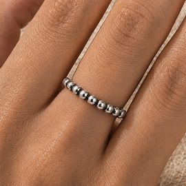 SILVER RING WITH SMALL SPHERES