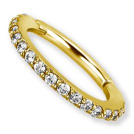 Aro clicker dorado con Premium Zirconia