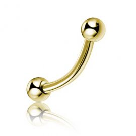 Eyebrow gold steel banana piercing