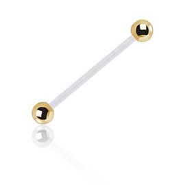 MICRO BARBELL WITH 24k GOLD STEEL BALLS