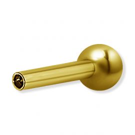Golden titanium bar with ball and internal thread