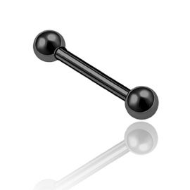 BLACK BARBELL PIERCING WITH BALLS