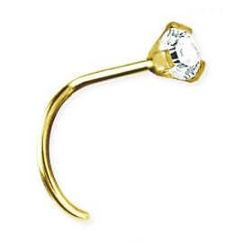 Vergoldetes Nosepiercing mit Cubic Zirconia