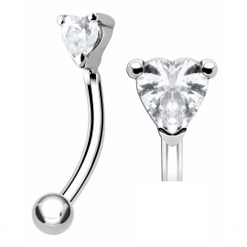 EYEBROW AND ROOK PIERCING WITH HEART CRYSTAL