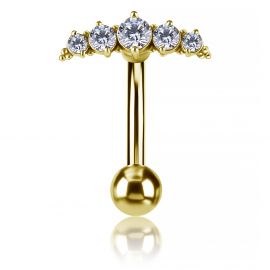 REVERSE GOLD-PLATED BELLY BUTTON JEWELRY WITH CRYSTALS
