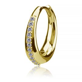 GOLD-PLATED EARRINGS WITH A ROW OF CRYSTALS