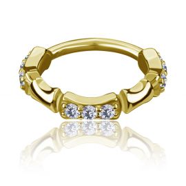 GOLD-PLATED CLICKER HOOP WITH CRYSTALS
