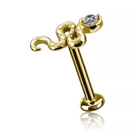 LABRET CON SERPENTE PLACCATO ORO